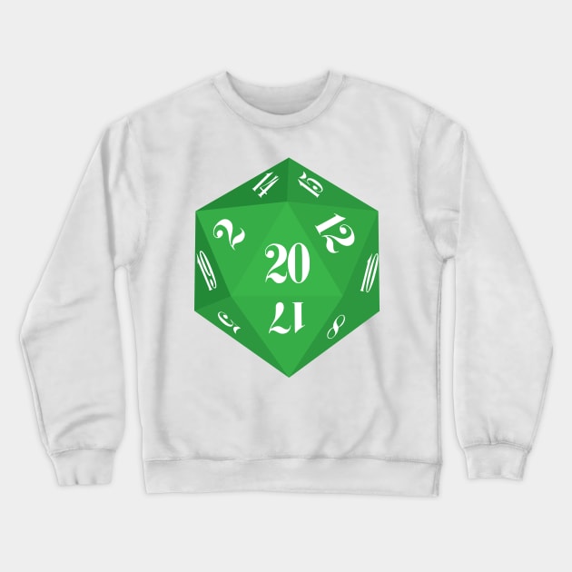 Green 20-Sided Dice Design Crewneck Sweatshirt by GorsskyVlogs